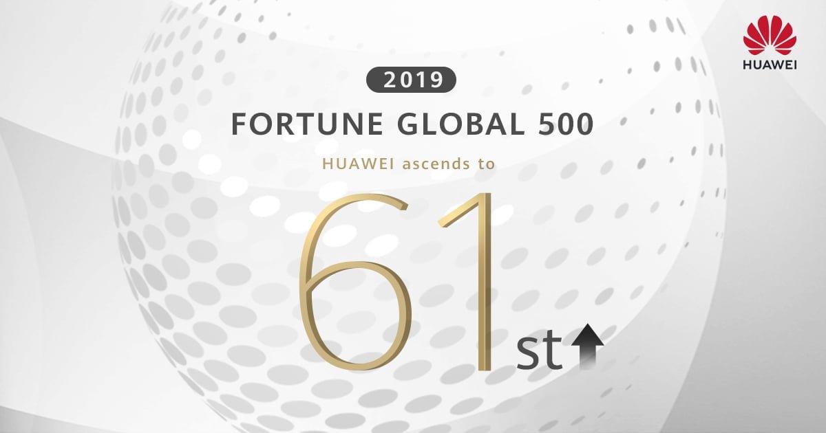 HUAWEI Tüketici Elektroniği, Fortune 500 listesinde 61. sıraya yükseldi.