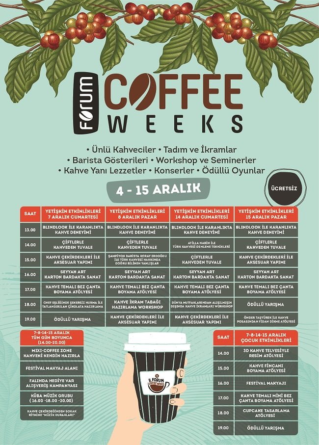 Forum Coffee Weeks’te Marmara Forum’u kahve kokusu saracak. Forum Coffee Weeks’te Marmara Forum’u kahve kokusu saracak.